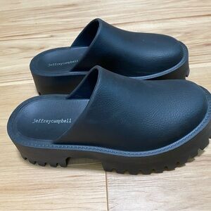 Jeffrey Campbell BAE Mule Black Slip-On Platform clogs size 9/40